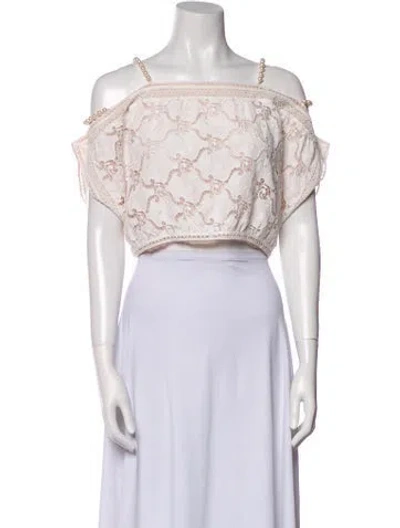 Pre-owned Chanel 2018 Lace Tunic In Neutral