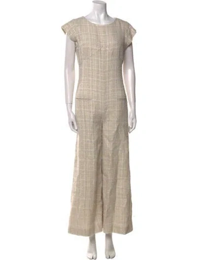Pre-owned Chanel 2018 Linen Jumpsuit In Neutral