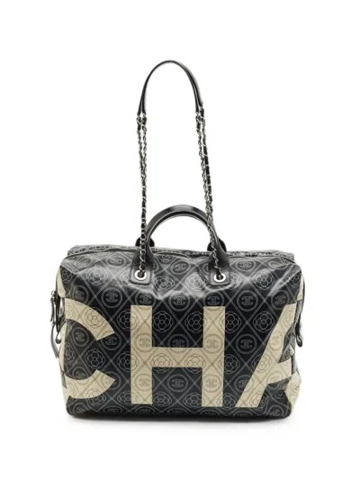 Chanel 2018 Logo-print Tote Bag In Black