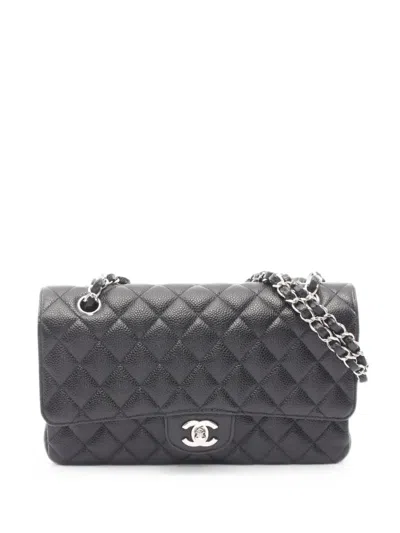 Pre-owned Chanel 2018 Matelassé Caviar Shoulder Bag In Black