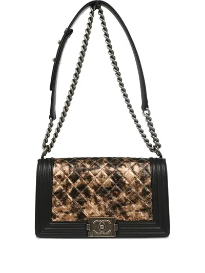 Pre-owned Chanel 2018 Medium Boy Shoulder Bag In Black