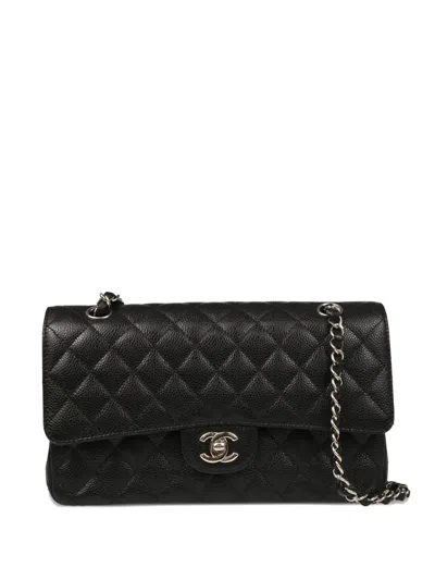 Pre-owned Chanel 2018 Medium Classic Double Flap Shoulder Bag In Black