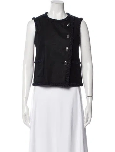 Pre-owned Chanel 2018 Metiers D'art Collection Top In Black
