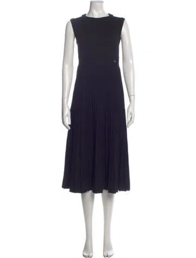 Pre-owned Chanel 2018 Midi Length Dress In Black