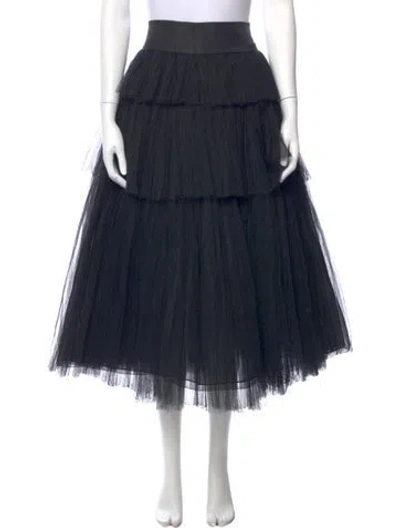 Pre-owned Chanel 2018 Midi Length Skirt In Black