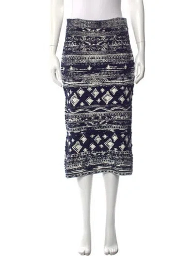 Pre-owned Chanel 2018 Midi Length Skirt In Blue