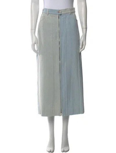 Pre-owned Chanel 2018 Midi Length Skirt In Blue