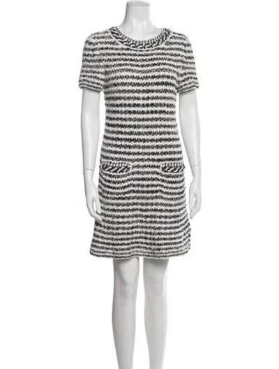 Pre-owned Chanel 2018 Mini Dress In Black/white