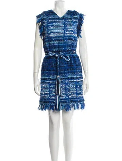 Pre-owned Chanel 2018 Mini Dress In Blue