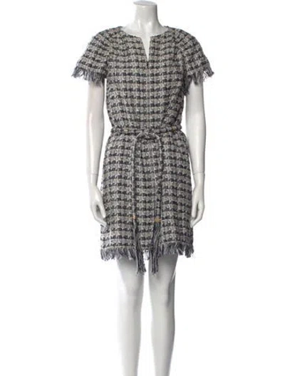 Pre-owned Chanel 2018 Mini Dress In Blue