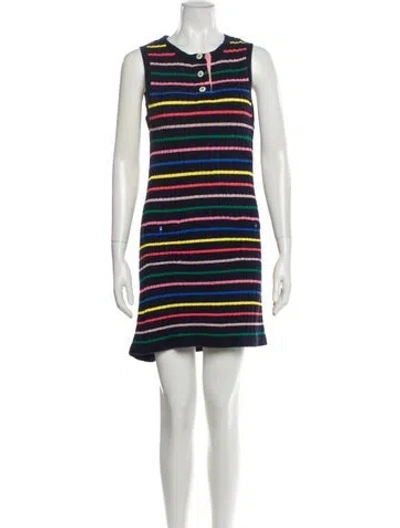 Pre-owned Chanel 2018 Mini Dress In Blue