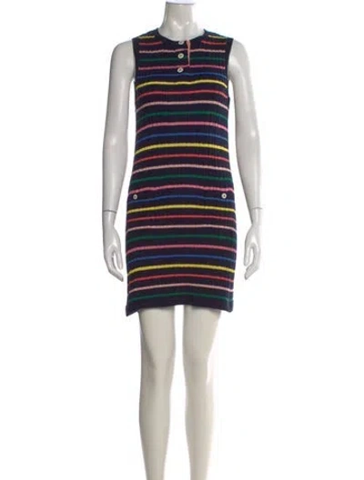 Pre-owned Chanel 2018 Mini Dress In Blue