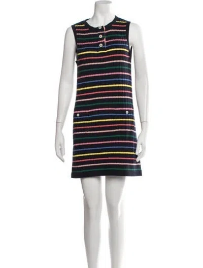 Pre-owned Chanel 2018 Mini Dress In Blue