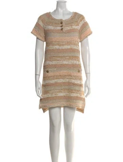Pre-owned Chanel 2018 Mini Dress In Brown