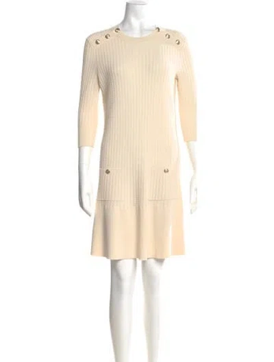 Pre-owned Chanel 2018 Mini Dress In Neutral