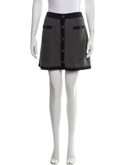 Pre-owned Chanel 2018 Mini Skirt In Blue/grey