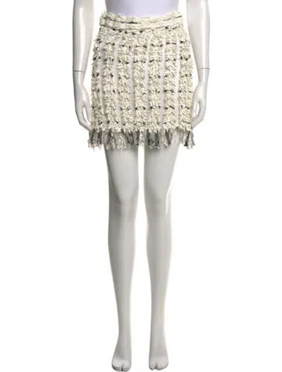 Pre-owned Chanel 2018 Mini Skirt In White