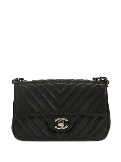 Pre-owned Chanel 2018 Mini Timeless Quilted Logo Shoulder Bag