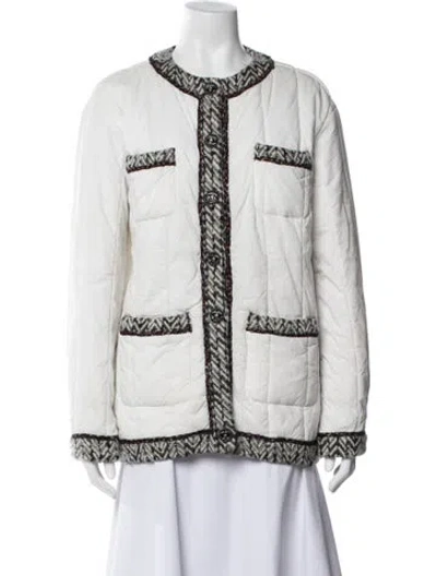 Pre-owned Chanel 2018 Nylon Jacket In White