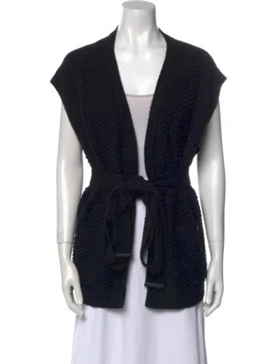 Pre-owned Chanel 2018 Open Front Sweater In Black