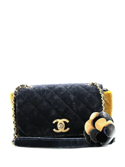 Pre-owned Chanel 2018 Paris-cosmopolite Camélia Shoulder Bag In Blue