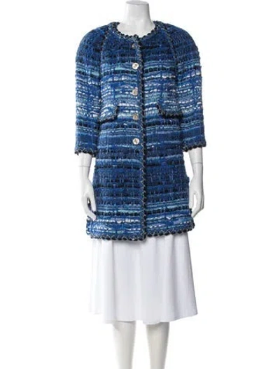 Pre-owned Chanel 2018 Paris- Greece Coat In Blue