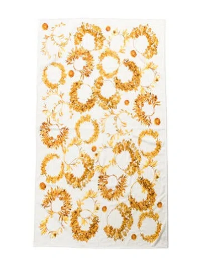 Pre-owned Chanel 2018 Paris-greece Beach Towel In Gold/white