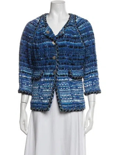 Pre-owned Chanel 2018 Paris-greece Blazer In Blue