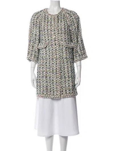 Pre-owned Chanel 2018 Paris-greece Coat In Green