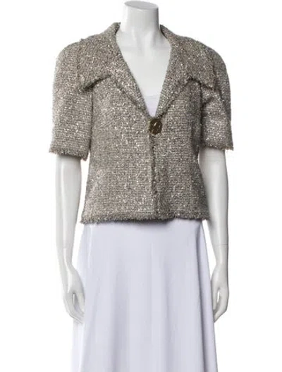 Pre-owned Chanel 2018 Paris-greece Evening Jacket In Gray