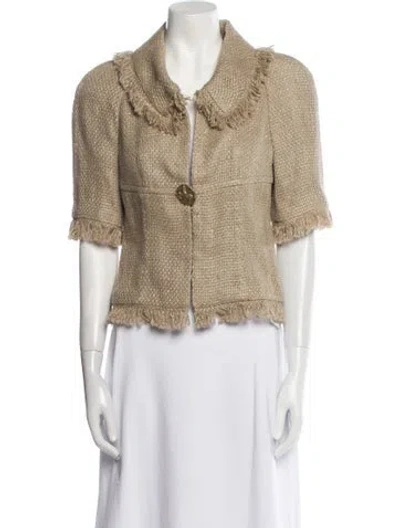 Pre-owned Chanel 2018 Paris-greece Faux Fur Jacket In Neutral