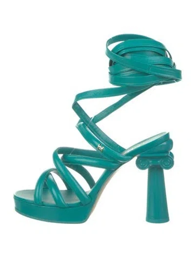 Pre-owned Chanel 2018 Paris-greece Gladiator Sandals In Green