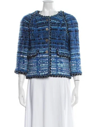 Pre-owned Chanel 2018 Paris-greece Jacket In Blue