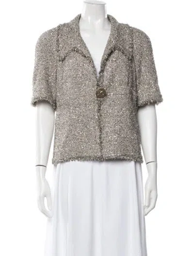 Pre-owned Chanel 2018 Paris-greece Jacket In Silver