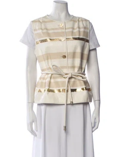 Pre-owned Chanel 2018 Paris-greece Vest In Neutrals