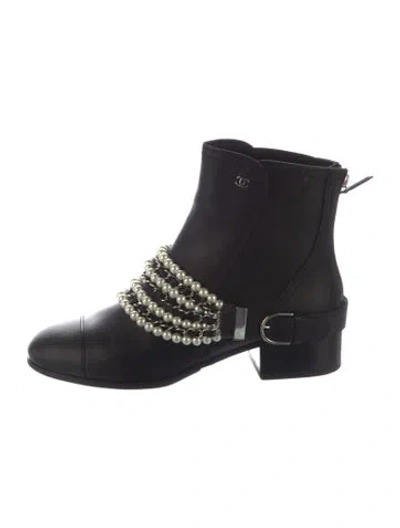 Pre-owned Chanel 2018 Paris-hamburg Boots In Black