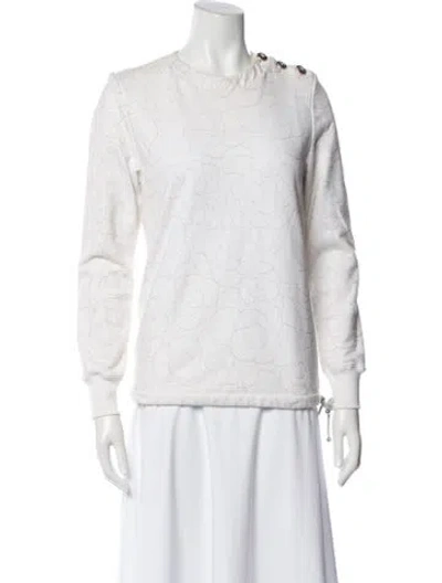 Pre-owned Chanel 2018 Patterned Sweatshirt In White