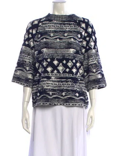 Pre-owned Chanel 2018 Printed Sweater In Blue