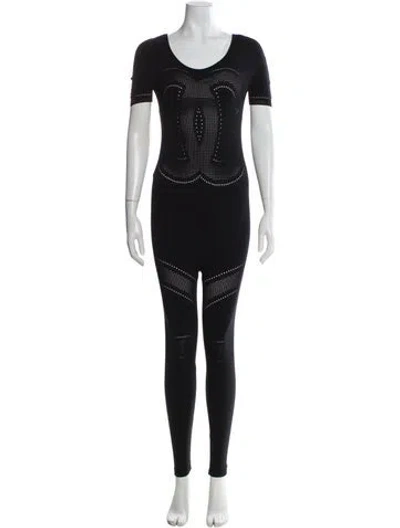 Pre-owned Chanel 2018 Scoop Neck Jumpsuit In Black