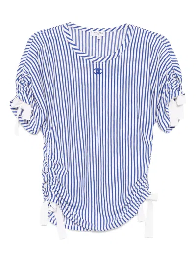 Pre-owned Chanel 2018 Short Sleeve Top In Blue