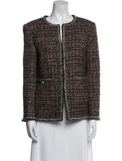 Pre-owned Chanel 2018 Silk Jacket In Brown
