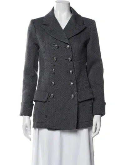 Pre-owned Chanel 2018 Silk Peacoat W/ Tags In Blue