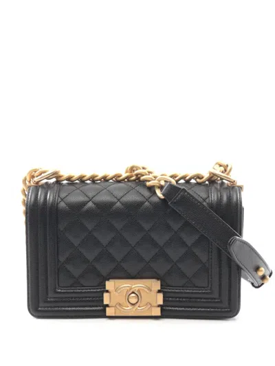 Pre-owned Chanel 2018 Small Boy  Shoulder Bag In Black