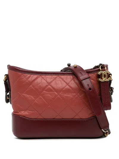 Pre-owned Chanel 2018 Small Gabrielle Crossbody Bag In Red