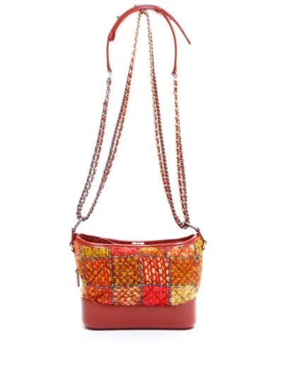 Pre-owned Chanel 2018 Small Gabrielle Shoulder Bag In Orange