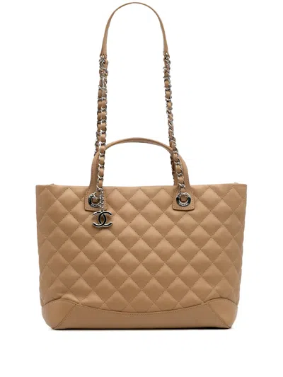 Pre-owned Chanel 2018 Small Quilted Calfskin Easy Shopping Tote Satchel