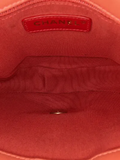 Pre-owned Chanel 2018 Small Quilted Lambskin Chain Detail Saddle Bag Satchel