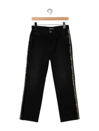 Pre-owned Chanel 2018 Straight Leg Jeans In Black