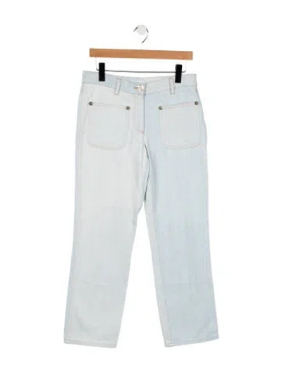 Pre-owned Chanel 2018 Straight Leg Jeans In Blue