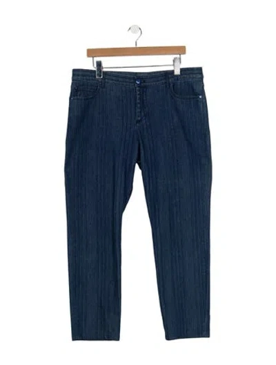 Pre-owned Chanel 2018 Straight Leg Jeans In Blue